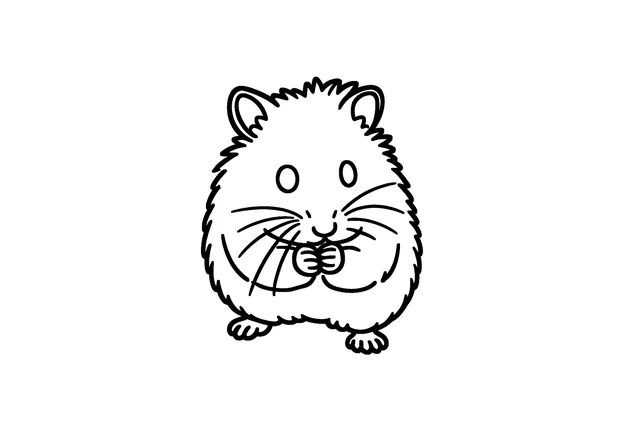 The classroom coloring page this tool made from the hamster photo at Simple detail
